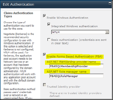 Edit Authentication configuration page of the SharePoint Central Administration. Edit Authentication configuration page of the SharePoint Central Administration.