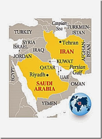 Saudi-Iran Map Saudi-Iran Map