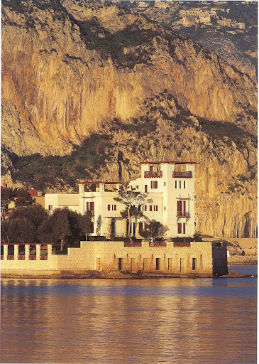A view from the Mediterranean at sunset.