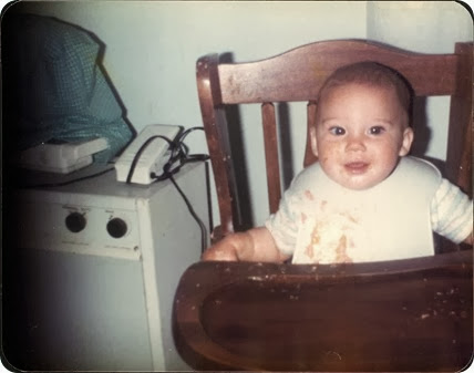 Andrea in high chair in Badingham