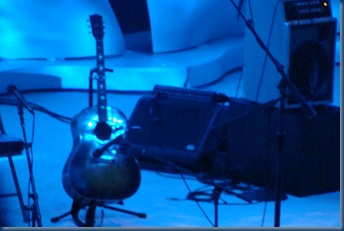 Earl Scruggs' guitar on stage at the Ryman