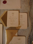 The Martha Stewart Collection Crown Invitation Suite from Crane (crane.com) is simple and stunning.