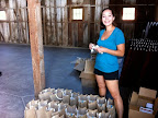 Alyssa readies the welcome bags.