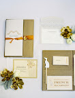 The stationery was all hand-painted with gold, copper, and silver colors. Images of greyhounds decorated the bar menu.