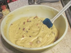 cran cardamon cake batter in bowl