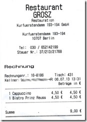 Grosz Quittung Grosz Quittung