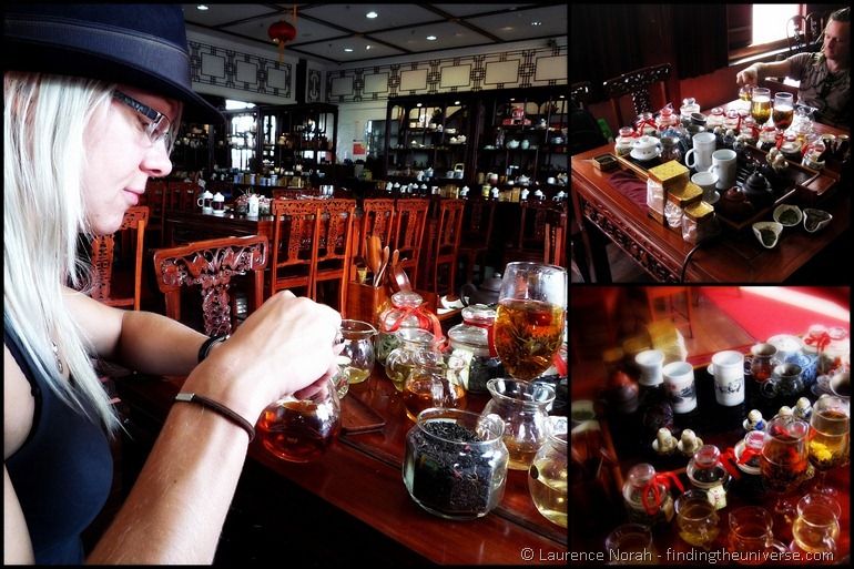 Tea drinking collage
