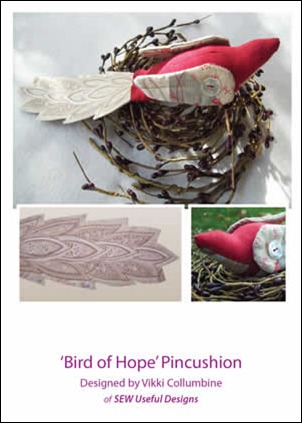 Bird of hope pincushion pattern cover