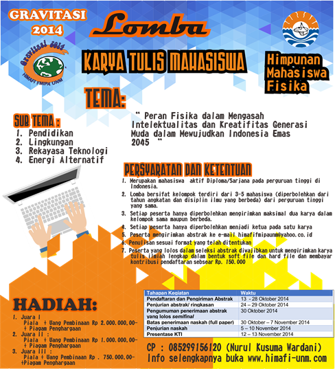 brosur KARYA TULIS MAHASISWA brosur KARYA TULIS MAHASISWA