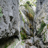 25/07/09 Picos: senda del Cares, il sentiero fiacheggia la stretta gola scavata dal rio