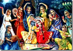 Krishna dancing with the gopis