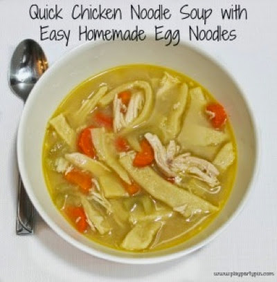 Play Party Pin Quick Chicken Noodle soup with homemade noodles Play Party Pin Quick Chicken Noodle soup with homemade noodles