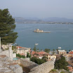 321 View from the battlements of Acronafpia to the fortified inlet Bourtzi in the bay of Nafplio.JPG
