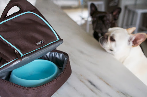 It's lightweight with storage for pet accessories and food.