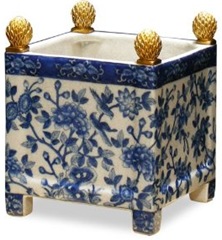 blue and white square chinese porcelain planter B004SO2YKI