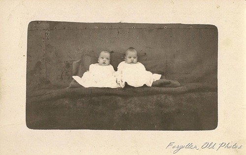 Postcard Gladys and Esther Strawrey Twins DL Antiques