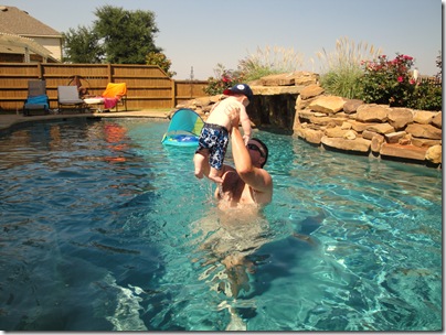 10.  Knox and Daddy in the pool