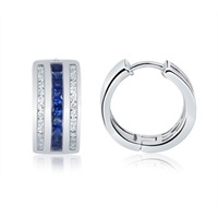 Square-Sapphire-and-Diamond-Hoop-Earrings Square-Sapphire-and-Diamond-Hoop-Earrings