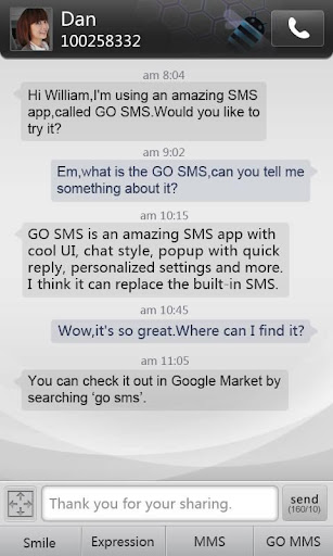 GO短信加强版简约黑色主题