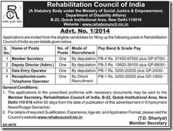 Rehabilitation Council of India-www.IndGovtJobs.in