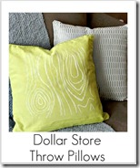 dollar store throw pillows