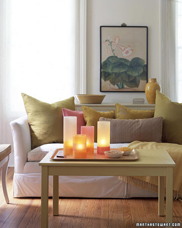 Pictured here are everlasting candles -- beeswax candles won't melt!