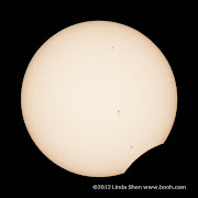Partial solar eclipse viewed from Mt. Hamilton east of San Jose, California.