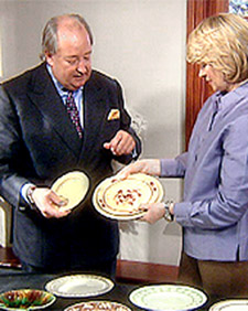 Lord Wedgwood goes over his collection of china with me. (OAD: 9/21/1998)