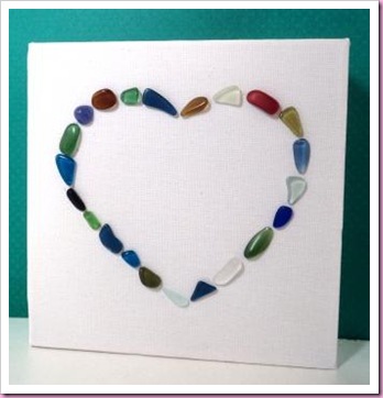 sea glass heart canvas 1