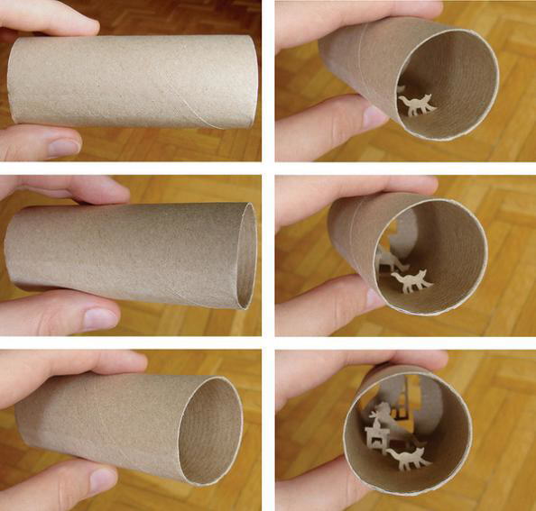 Fantastic scenes inside empty toilet paper rolls by Anastassia Elias