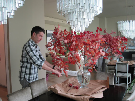 Now the arrangement is large enough to make its way to the location it will be at for the the parties.