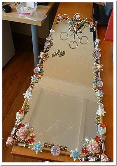 Bejewelled mirror boudoir mirror