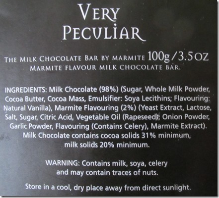 Marmite choc ingredients.