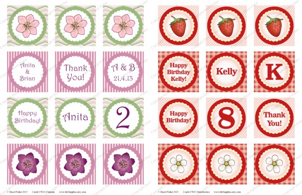 2013Feb22 printable cupcake toppers clematis and strawberries 2013Feb22 printable cupcake toppers clematis and strawberries