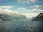 Panoramic view to Norwegian fjord Panoramic view to Norwegian fjord