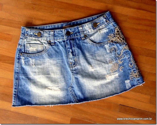 saia jeans Lelis Blanc saia jeans Lelis Blanc
