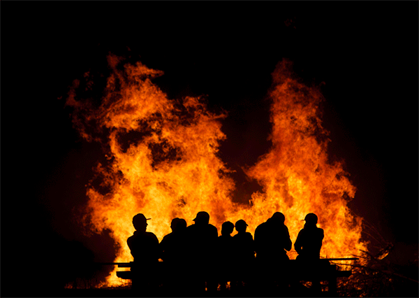 FLDS boys and a bonfire in Hildale, Utah