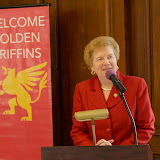 College President Sister Carol Jean Vale welcomes alumnae of 50 years and more, and their spouses/guests, to Sundays Golden Griffins Brunch, immediately following the Annual Golden Griffins Mass.