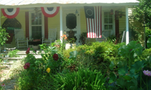 1880's farmhouse and garden on the 4th of July
