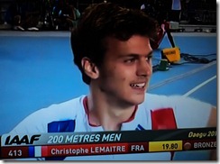 Christophe Lemaitre médaillé de bronze, 200m sept2011