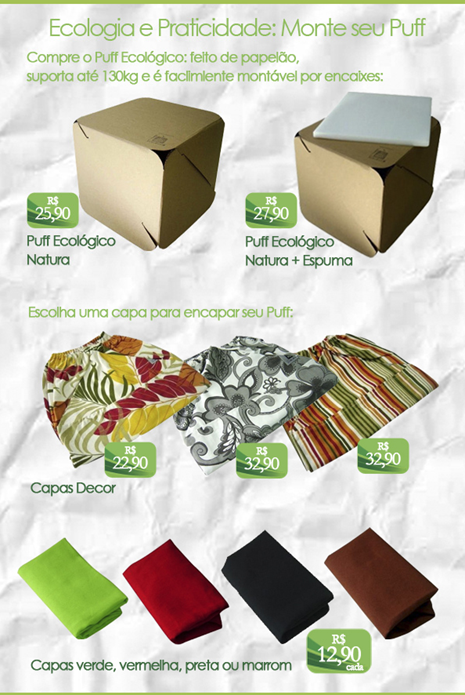 puff ecologico ecochoice papelao