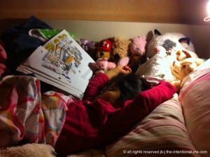 Jr reading in bed