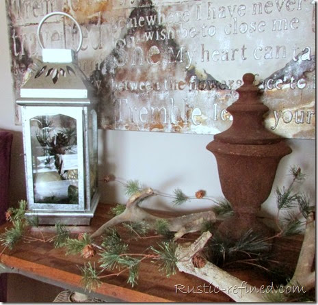 Rustic Holiday Decor in the Living Room