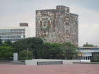 Central Library at UNAM (National Autonomous University of Mexico), designed by Juan O'Gorman with stone mosaics