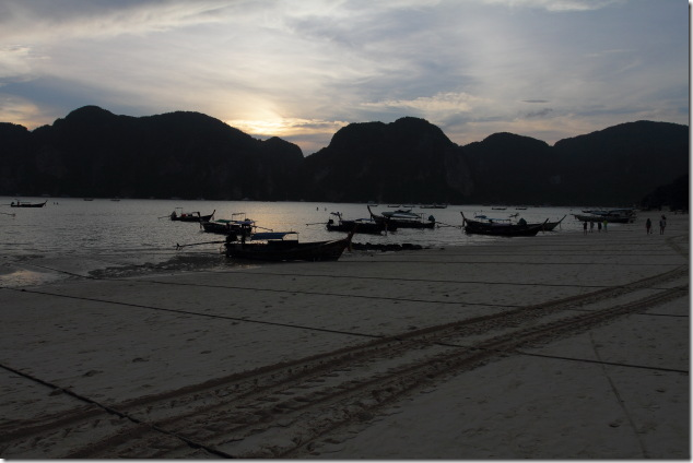 A Sunset moment on the beach of Ko Phi Phi