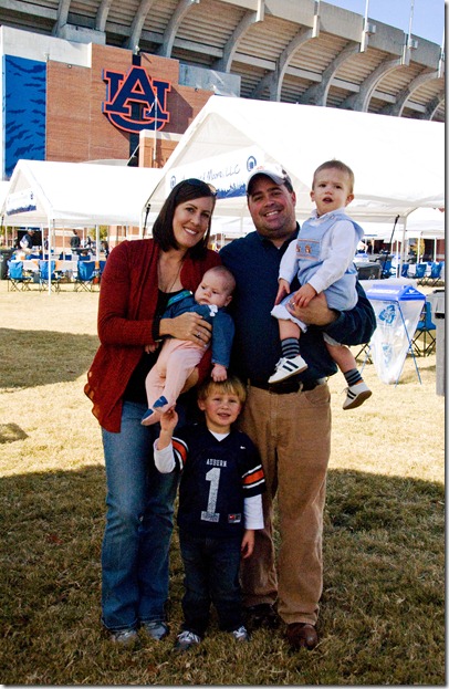 family at football game