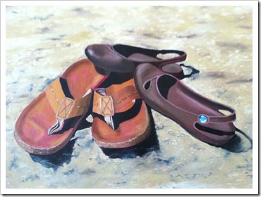 our shoes realism painting