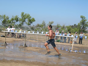 Bob out of the pit heads to the finish
