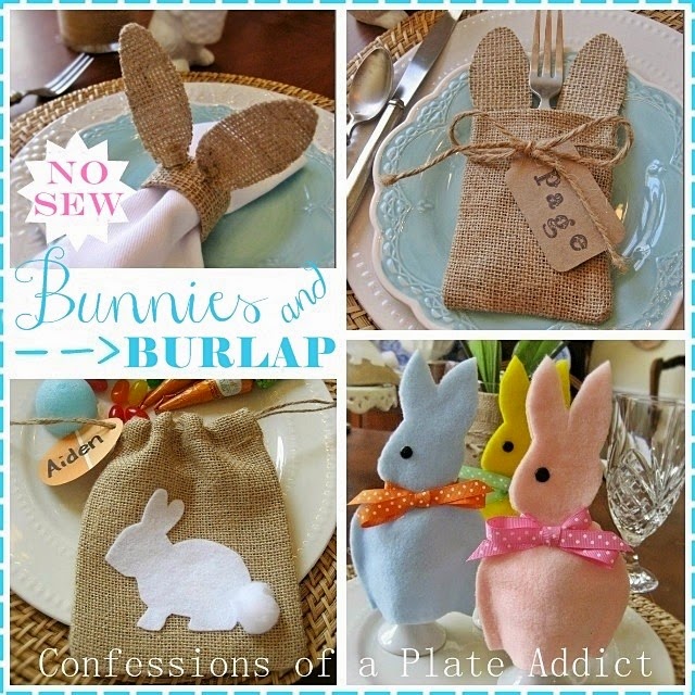 CONFESSIONS OF A PLATE ADDICT No-Sew Bunnies and Burlap for Spring CONFESSIONS OF A PLATE ADDICT No-Sew Bunnies and Burlap for Spring