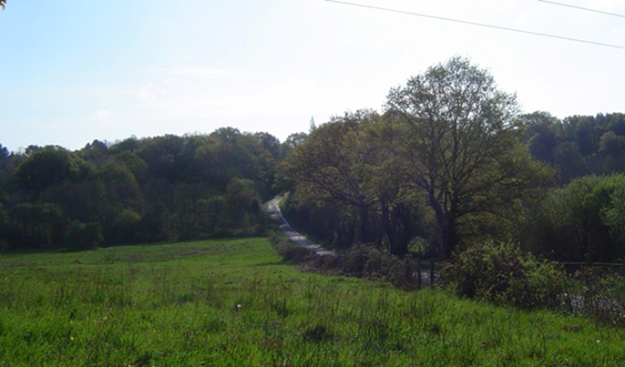 La route qui va de La Ménardais à La Loeuf souligne le relief de la butte bordière de La Loeuf La route qui va de La Ménardais à La Loeuf souligne le relief de la butte bordière de La Loeuf
